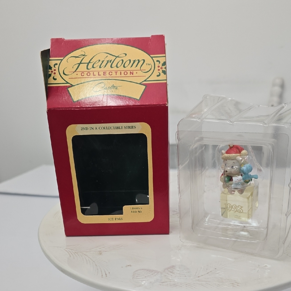 Vintage Heirloom Carlton Ice Pals 2nd In Series Christmas Ornament Mouse Bird